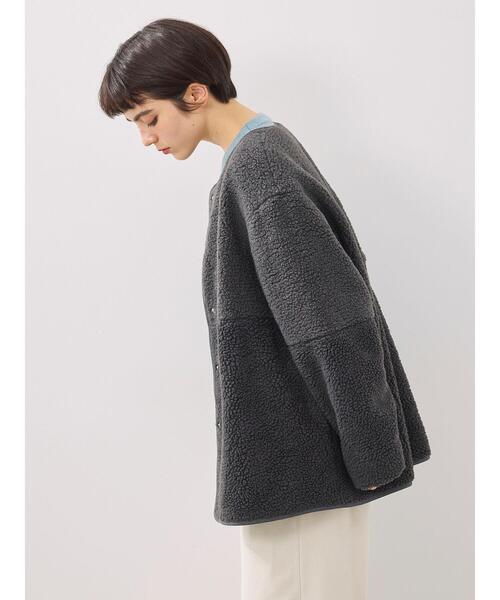 SM2（エスエムツー）の「切替ボアジャケット（ノーカラージャケット・レディース・チャコールグレー/ネイビー/キナリ・F）」の15枚目の写真