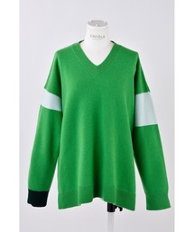 ENFOLD | Vネックカラーブロックプルオーバー(ニット/セーター)