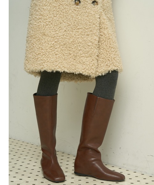 Lutim by u(ルチバイユー)の「Minimal Long Boots/ミニマルロングブーツ(ブーツ・レディース・ブラウン/ブラック・23.5/24.5)」の12枚目の写真