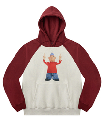 LAUGHER（ラファー）の「[PAT&MAT] Motion Matt Raglan Hood - Burgundy/Oatmeal（パーカー・メンズ）」
