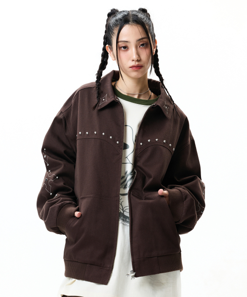CRITIC(クリティック)の「STUDDED WORK JACKET BROWN(その他アウター・レディース・その他・LARGE/X-LARGE/MEDIUM)」の1枚目の写真