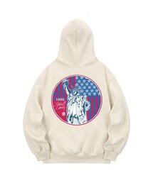 KHC0008 女神像 起毛 フードパーカー - クリーム