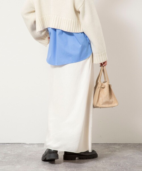 セール】ウォッシャブルスエードサテンナロースカート（スカート