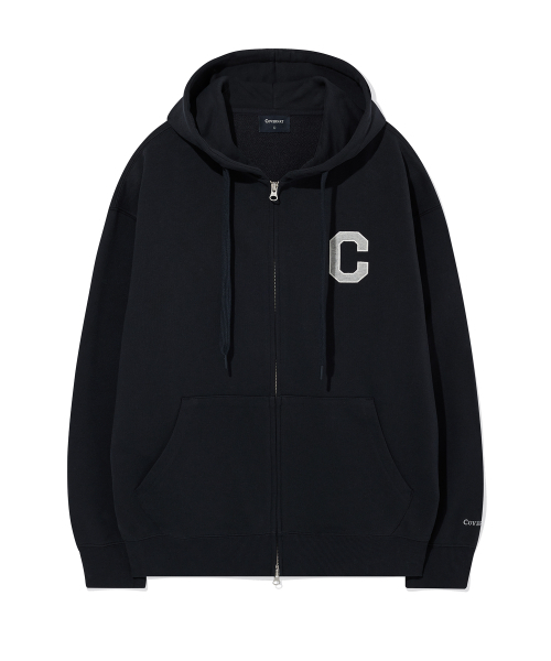 COVERNAT（カバーナット）の「Cロゴフードジップアップ ダークネイビー（パーカー・レディース・その他・X-SMALL/SMALL/MEDIUM/LARGE/X-LARGE/XX-LARGE）」の2枚目の写真