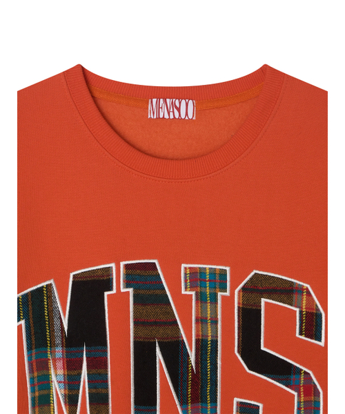 MENASOO(ミナス)の「チェックコンビネーションスウェットシャツ_オレンジ_裏起毛(スウェット・レディース・オレンジ・F)」の13枚目の写真