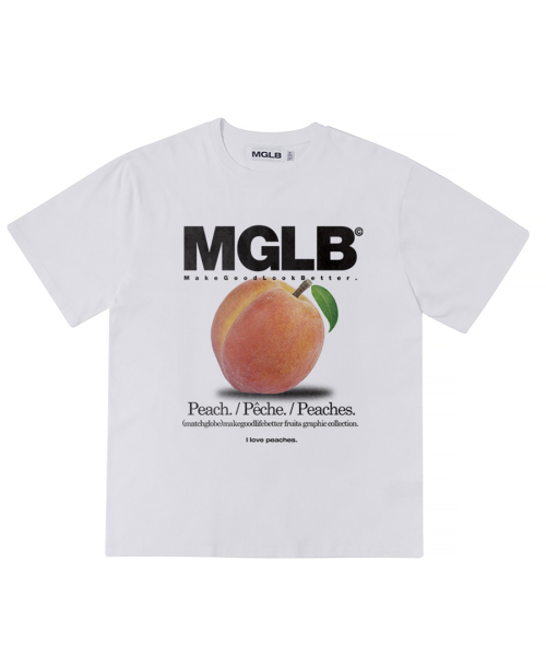 MATCHGLOBE(マッチグローブ)の「アイラブピーチーズ オーバーサイズTシャツ(ホワイト)(Tシャツ/カットソー・レディース・その他・FREE)」の2枚目の写真