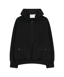 HALF ZIP-UP HOODIE (BLACK)
