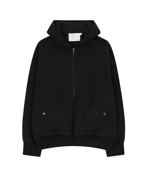 UNGIMMICK(アンジミック)の「HALF ZIP-UP HOODIE (BLACK)(パーカー・メンズ・その他・MEDIUM/LARGE)」の1枚目の写真