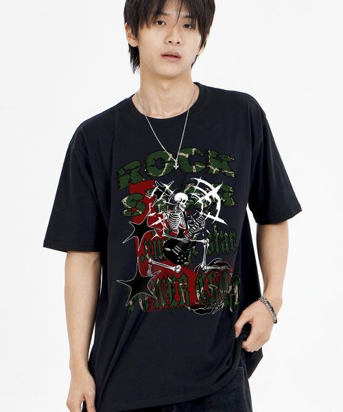 BY.L(バイエル)の「スケルトンロックスター 半袖Tシャツ ブラック(Tシャツ/カットソー・メンズ・その他・MEDIUM/LARGE/X-LARGE/XX-LARGE)」の1枚目の写真
