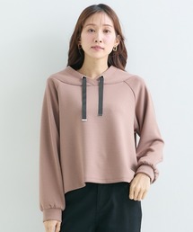 小さいサイズ なめらかポンチ素材 立ち衿プルオーバー(セットアップ可能)低身長さん・小柄女性