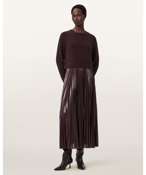 ALLSAINTS(オールセインツ)の「SPARK 2-IN-1 DRESS | SPARK 2-IN-1 ドレス・ワンピース(ワンピース・レディース・レッド系その他・S/XS/L/M)」の1枚目の写真