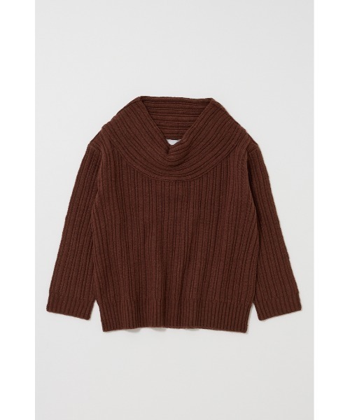 MOUSSY(マウジー)の「OVER RIB オフショルダー(ニット/セーター・レディース・杢グレー/レッド/ブラウン/アイボリー・FREE)」の10枚目の写真