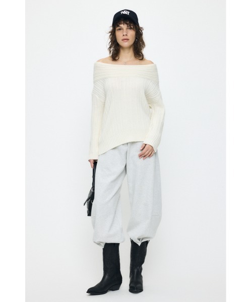 セール】OVER RIB オフショルダー（ニット/セーター）｜MOUSSY