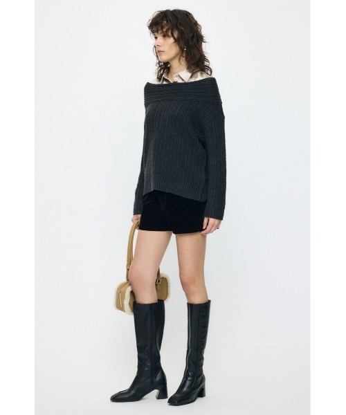 TURPAN RIB オフショルダープルオーバー セール】OVER RIB オフショルダー（ニット/セーター）｜MOUSSY