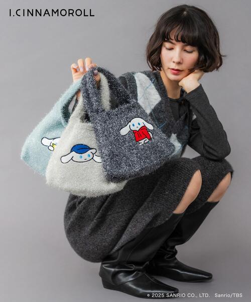 RODE SKO(ロデスコ)の「アイシナモロール ラメショッパー(トートバッグ・レディース・アイボリー/ブラック/ライトブルー・ONE)」の9枚目の写真