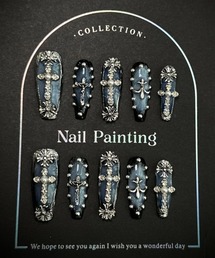 ARCHIVER（アーカイバ）の「【Bz】クロスモチーフネイルチップ ロング バレリーナデザイン 平成ギャル Y2K(MA/EK484)（ネイルシール/ネイルチップ）」