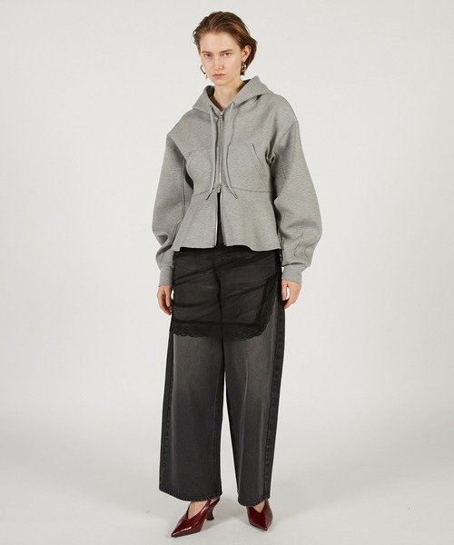 PRANK PROJECT(プランクプロジェクト)の「【2026Spring Pre-Order】ペプラムフーディパーカー / Peplum Hoodie(パーカー・レディース・チャコールグレー/ライトグレー・FREE)」の10枚目の写真