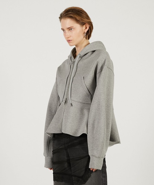 PRANK PROJECT(プランクプロジェクト)の「【2026Spring Pre-Order】ペプラムフーディパーカー / Peplum Hoodie(パーカー・レディース・チャコールグレー/ライトグレー・FREE)」の12枚目の写真