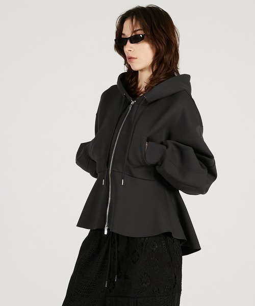 PRANK PROJECT(プランクプロジェクト)の「【2026Spring Pre-Order】ペプラムフーディパーカー / Peplum Hoodie(パーカー・レディース・チャコールグレー/ライトグレー・FREE)」の7枚目の写真