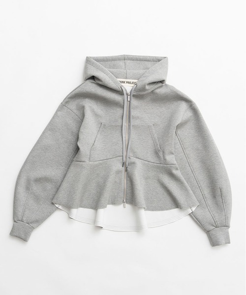 PRANK PROJECT(プランクプロジェクト)の「【2026Spring Pre-Order】ペプラムフーディパーカー / Peplum Hoodie(パーカー・レディース・チャコールグレー/ライトグレー・FREE)」の16枚目の写真