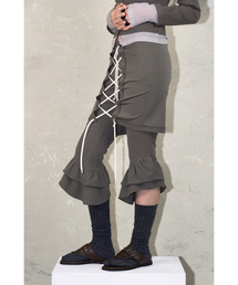 STILLLETHARDY（スティルレッサーディ）の「LACE-UP CONVERTIBLE JUMPSUIT: KHAKI（つなぎ/オールインワン）」