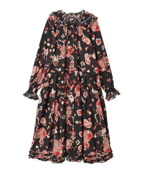 最終価格　9月末まで限定価格ピンクハウス　くま葡萄プリントミディワンピース くま葡萄プリントミディワンピース｜ピンクハウスオフィシャル