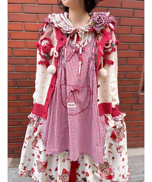 最終価格❤︎ピンクハウス❤︎キャンディダフトワンピース赤 赤キャンディダフト柄ワンピース&バッグ - ピンクハウス通販