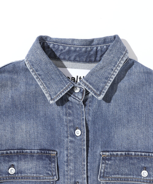 Healthy denim（ヘルシーデニム）の「Healthy Denim/ヘルシーデニム Almond / ビッグシルエット デニムシャツ（シャツ/ブラウス・レディース・ブルー/サックスブルー・ONE SIZE）」の15枚目の写真