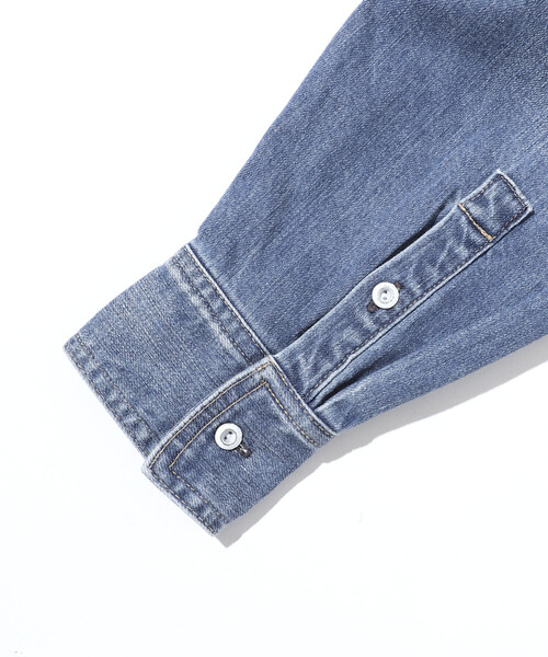 Healthy denim（ヘルシーデニム）の「Healthy Denim/ヘルシーデニム Almond / ビッグシルエット デニムシャツ（シャツ/ブラウス・レディース・ブルー/サックスブルー・ONE SIZE）」の18枚目の写真