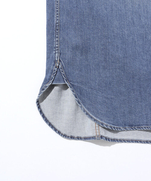 Healthy denim（ヘルシーデニム）の「Healthy Denim/ヘルシーデニム Almond / ビッグシルエット デニムシャツ（シャツ/ブラウス・レディース・ブルー/サックスブルー・ONE SIZE）」の20枚目の写真