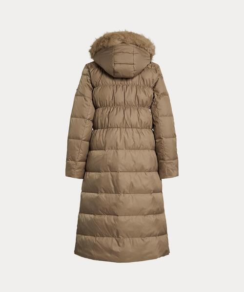 セール】フェイクファートリム フーデッド ダウン コート（ダウン