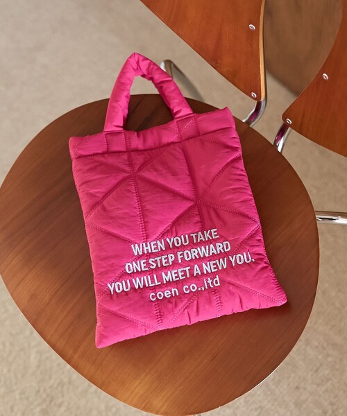 coen(コーエン)の「【再入荷/新色登場】ロゴ刺繍 幾何柄 キルト2wayショルダーバッグ(ショルダーバッグ・レディース・ホワイト/ピンク/ライム/ブラック/ライトブルー/その他6/シルバー/その他4/コバルトブルー/その他7/オリーブ・FREE)」の11枚目の写真
