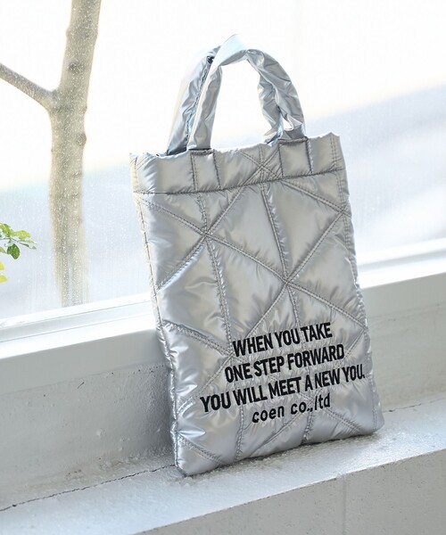 coen（コーエン）の「ロゴ刺繍 幾何柄 キルト2wayショルダーバッグ（ショルダーバッグ・レディース・ホワイト/ピンク/ライム/ブラック/ライトブルー/その他6/シルバー・FREE）」の6枚目の写真