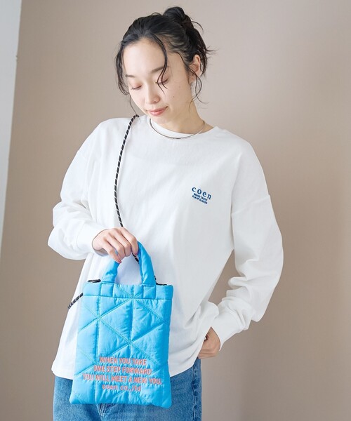 coen（コーエン）の「ロゴ刺繍 幾何柄 キルト2wayショルダーバッグ（ショルダーバッグ・レディース・ホワイト/ピンク/ライム/ブラック/ライトブルー/その他6/シルバー・FREE）」の4枚目の写真