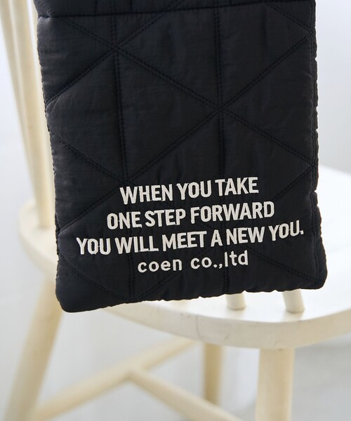 coen（コーエン）の「ロゴ刺繍 幾何柄 キルト2wayショルダーバッグ（ショルダーバッグ・レディース・ホワイト/ピンク/ライム/ブラック/ライトブルー/その他6/シルバー・FREE）」の9枚目の写真