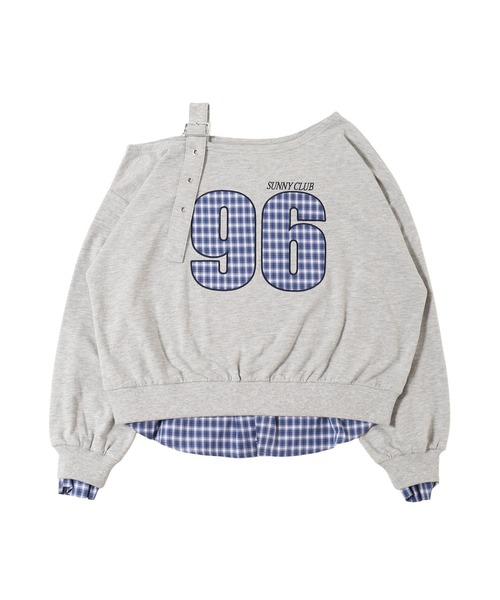 WC(ダブル シー)の「チェックレイヤードワンショルスウェット(スウェット・レディース・グレー/ブラック・FREE)」の18枚目の写真