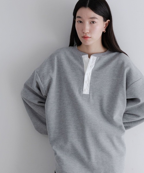 LOWRYS FARM（ローリーズファーム）の「【LFM(U)】ワッフルヘンリーネックＴＬＳ　 640200（Tシャツ/カットソー・メンズ・ネイビー/グレー/ホワイト・LARGE/MEDIUM）」の18枚目の写真