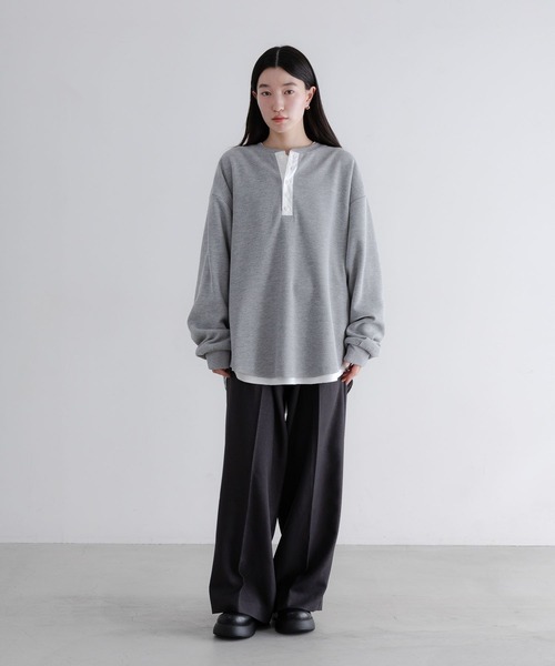 LOWRYS FARM（ローリーズファーム）の「【LFM(U)】ワッフルヘンリーネックＴＬＳ　 640200（Tシャツ/カットソー・メンズ・ネイビー/グレー/ホワイト・LARGE/MEDIUM）」の15枚目の写真