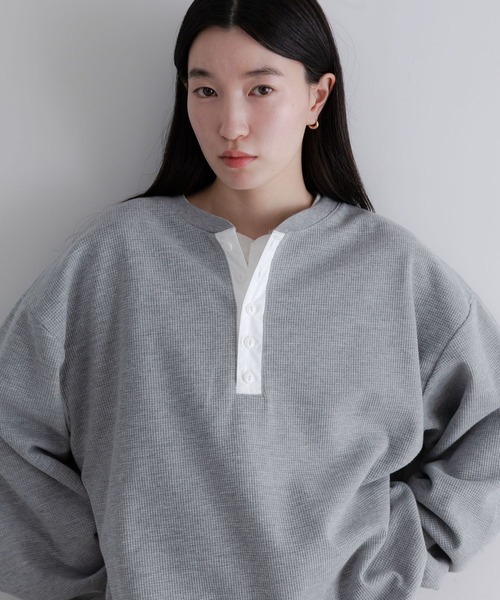 LOWRYS FARM（ローリーズファーム）の「【LFM(U)】ワッフルヘンリーネックＴＬＳ　 640200（Tシャツ/カットソー・メンズ・ネイビー/グレー/ホワイト・LARGE/MEDIUM）」の20枚目の写真