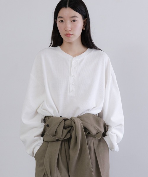 LOWRYS FARM（ローリーズファーム）の「【LFM(U)】ワッフルヘンリーネックＴＬＳ　 640200（Tシャツ/カットソー・メンズ・ネイビー/グレー/ホワイト・LARGE/MEDIUM）」の21枚目の写真