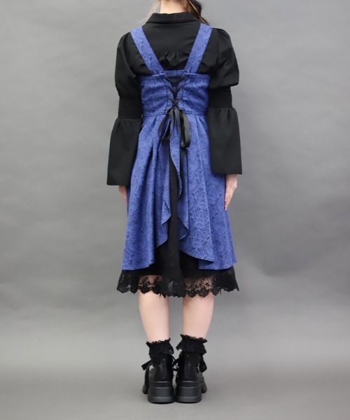 NIBBLE POISON(ニブルポイズン)の「バックフリルジャカードワンピース(ワンピース・レディース・ブラック/ブルー・MEDIUM)」の19枚目の写真