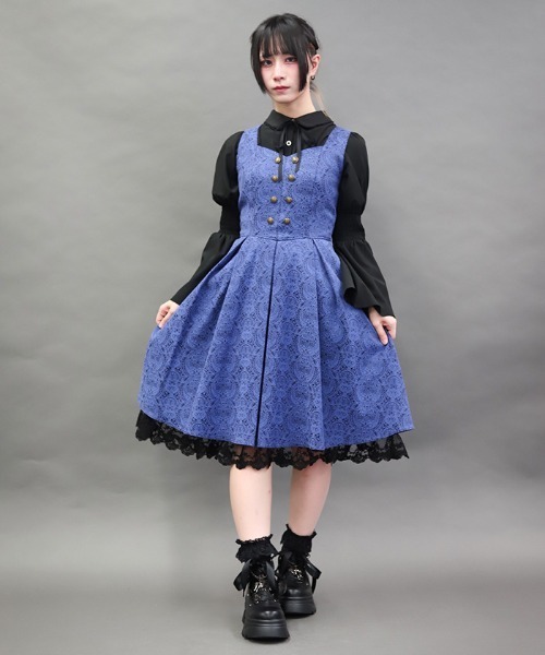 NIBBLE POISON(ニブルポイズン)の「バックフリルジャカードワンピース(ワンピース・レディース・ブラック/ブルー・MEDIUM)」の17枚目の写真