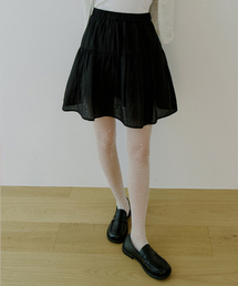 WOI SEMI PLEATS MINI SKIRT BLACK