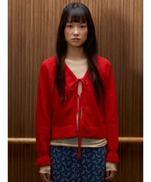 SIENNE（シエンヌ）の「Bow Cardigan (Red)（カーディガン/ボレロ）」