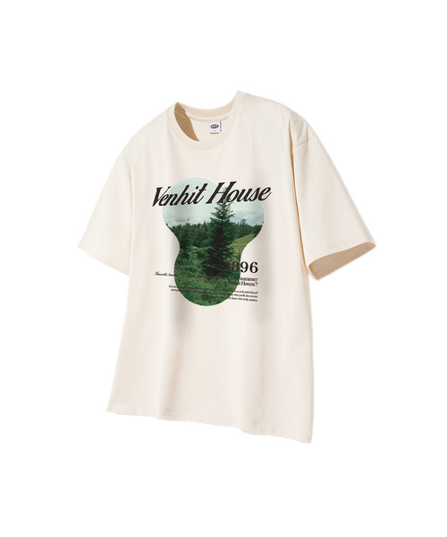VENHIT(ベンヒット)の「フォレストクールコットン半袖(Tシャツ/カットソー・レディース・ホワイト/クリーム/ブラック・LARGE/X-LARGE/SMALL/MEDIUM)」の2枚目の写真