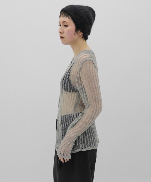 lit（リット）の「Open Ladder Knit Cardigan（ニット/セーター・レディース・ブラック/アイボリー/スモークグレー・FREE）」の22枚目の写真