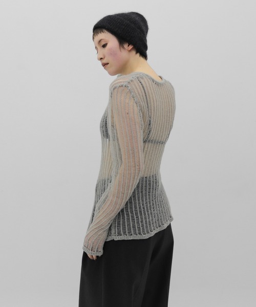 lit（リット）の「Open Ladder Knit Cardigan（ニット/セーター・レディース・ブラック/アイボリー/スモークグレー・FREE）」の20枚目の写真