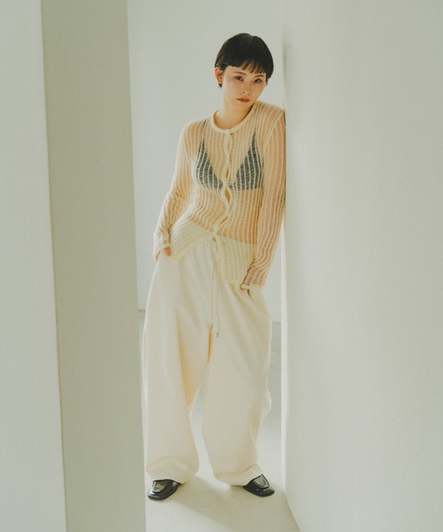 lit（リット）の「Open Ladder Knit Cardigan（ニット/セーター・レディース・ブラック/アイボリー/スモークグレー・FREE）」の17枚目の写真