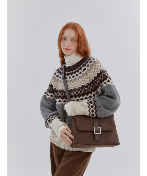 ANOETIC（アノエティック）の「ANC SUEDE CROSS BODY BAG_DARK BROWN（メッセンジャーバッグ・レディース・ダークブラウン・FREE）」の3枚目の写真