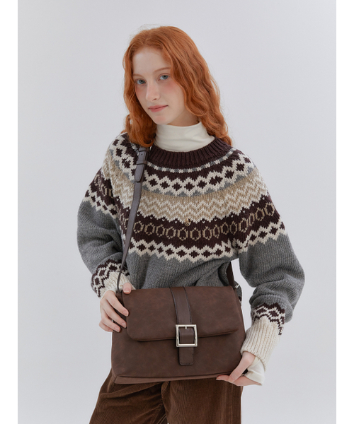 ANOETIC（アノエティック）の「ANC SUEDE CROSS BODY BAG_DARK BROWN（メッセンジャーバッグ・レディース・ダークブラウン・FREE）」の4枚目の写真